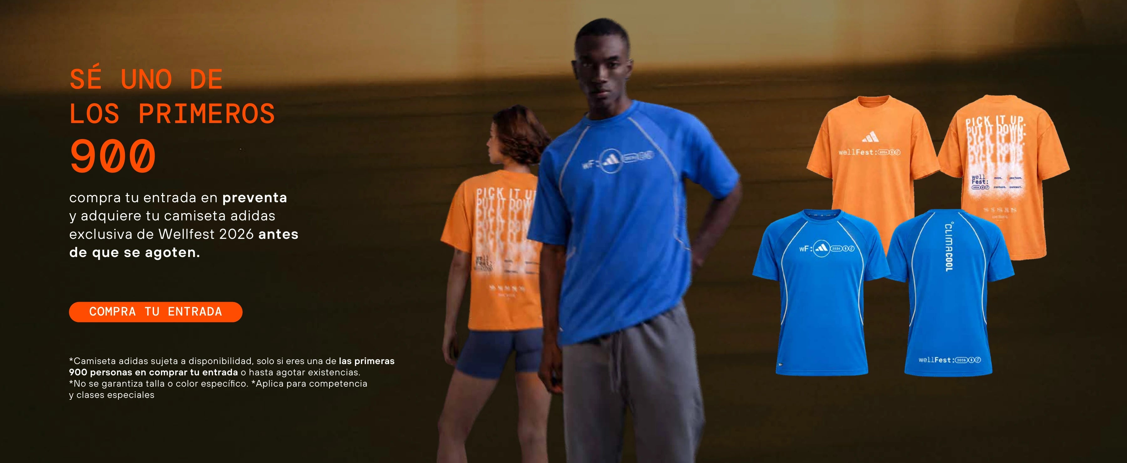 Sé uno de los primeros 900 en comprar tu entrada y adquirir la camiseta oficial de WellFest 2026.